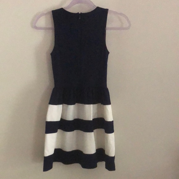 Navy and White Striped Midi Dress - Picture 3 of 8